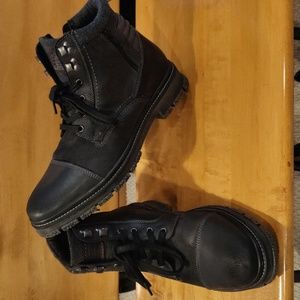 Cox side zip/lace up size 46 black combat boots